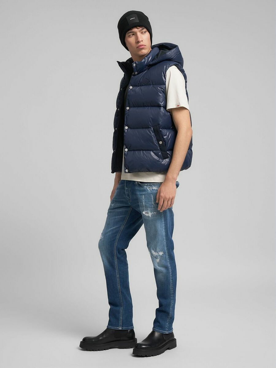 リサイクルポリキルティングフーディーベスト 詳細画像 ネイビー 7